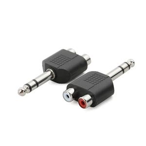 6.5mm Male Plug To 2 Dual Rca Female Jack Audio Mono Connector Converter RCA Female AV Mono Interface Audio Adapter