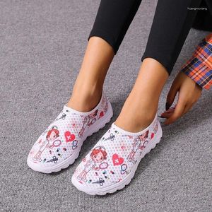 Casual Shoes Women Female Flat For Woman Nursing Heart Rate Printing Ladies Girls Sports Zapatillas Mujer