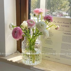 Vasi Vintage Bubble Glass Vase Ins Style Flower Accani in fiore Cultivazione idroponica Ornamenti per decorazioni morbide per la casa