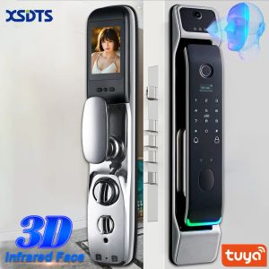 Bloquear Tuya Smart 3D Face Door Lock Segurança Face Câmera Monitor