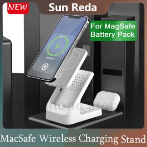 Chargers 15W Fast Charging For MagSafe Battery Pack Protective Case Phone Holder Desk Mount Charger Stand For MagSafe Wireless Charging