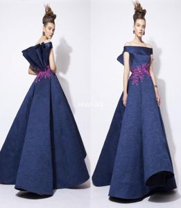 Vestidos de noite de renda 2019 Krikor Jabotian Off Bordado de bordado de ombro vestido de baile sem costas vestido de baile modesta design celebridade Eve1994387