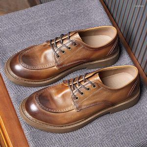 Sapatos casuais primavera dirigindo homens panos genuínos de couro