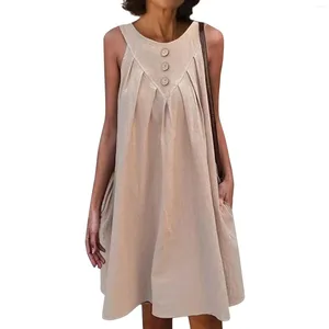 Casual Dresses Women's Summer Square Neck sundress Loose Flowy Short Tank Fashionable and Simple Clothing