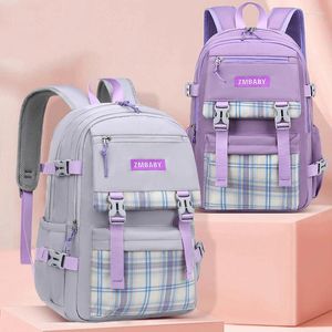 Bedding Define Backpacks para crianças para meninas bolsas de escola primária 7-16a adolescentes colegas de backpack casual nylon xadre