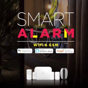 Kits Tuya Alarm Wi -Fi WIFI Wireless Security Alarme GSM Intruder Alarm System com suporte de aplicativo inteligente Alexa Google Home Voice Control