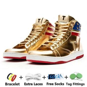 T-T Trump Sneakers Basketball Casual Shoes The Never Surrender High-Tops Designer 1 TS Gold Gold Custom Men Outdoor Sneakers Comfort Sport Sport Trendy Lace-up Outdoor