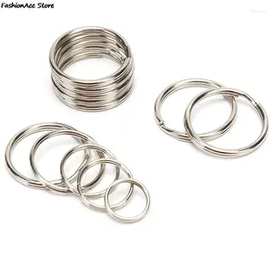 Keychains 100pcs/lot Metal Keyring Blank Circle For DIY Keychain Jewelry Making 12-23mm Key Holder Split Ring Connector Accessories