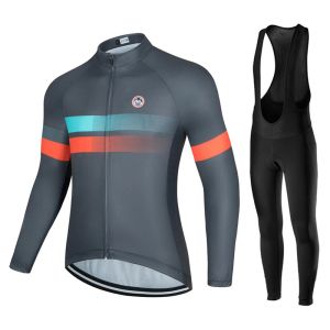 세트 프로 팀 사이클링 유니폼 세트 2023 스프링 긴 슬리브 MTB 자전거 의류 ROPA MAILLOT CICLISTO 자전거 의류 의류 사이클링 스포츠 마모