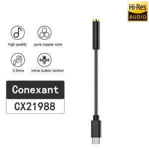 Contratações de conversor USB tipo C a 3,5 mm Adaptador de áudio Digital Dig DAC Chipset Converter para Huawei P30 Pro Sony XZ1 XZ2 Xiaomi Mi9 Mi8 Mix