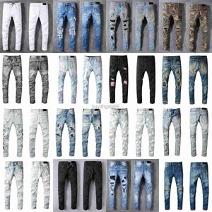 Erkekler kot 5a lüks tasarımcılar sıkıntılı fransa moda pierre pierre düz erkek bisikletçisi deliği streç denim gündelik jean erkek sıska pantolon elastik 010