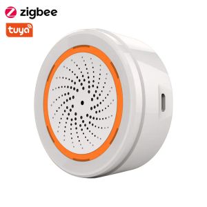 Siren zigbee siren ses ışığı alarm sıcaklığı ve nem sensörü usb güç tuya akıllı hub ağ geçidi ile çalışır