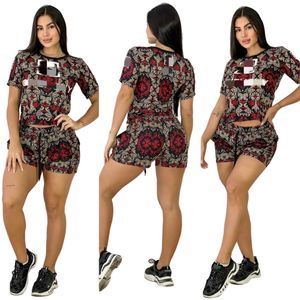 Zweiteilige Sets Hosen Frauen lässig T-Shirt und Shorts Set tägliche Outfits Tracksuit Free Ship