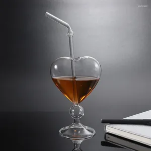 Vino occhiali 2 pezzi Ins amante tema forma a forma di cuore coppie vetro personalità creativa ragazza ama cocktail home