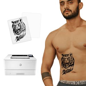 Papper A4 Tvättbar tillfällig tatuering Överföring Papper Laser Utskrivbart personligt bildblad för kroppsskinklistermärke Stencil Henna DIY