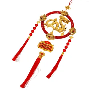 Estatuetas decorativas ano do dragão pendente do ano chinês decoram o estilo de tecido do ornamento pendurado do festival de primavera
