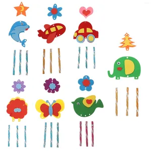 Decorative Figurines 7 Sets DIY Handmade Wind Chime Child Kids Three-dimensional Hanging Kindergarten Craft Metal Handcraft Kit For