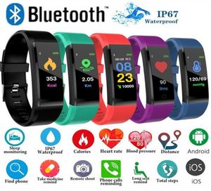 Nowy ID115 Plus inteligentna opaska bransoletki fitness Tracker Tracker STEP STEP AKTYCZNY MONTORA MONITOR Waterproofowy opaska na iOS1931876