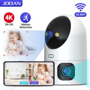Telecamere Jooan 4K 3MP PTZ IP Camera 5G WiFi Dual Lens Camera Color Color Night CCTV Surveillance Camera di sorveglianza Auto Tracciamento Smart Baby Monitor
