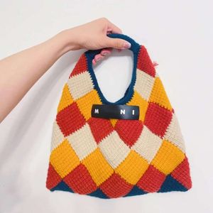 Fashion knitted woven bag women handbag underarm hobo bags m 24 Arni designer tote bag plaid embroidered shopping Bag
