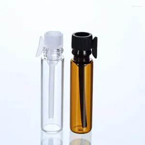 Storage Bottles 1ml 2ml Clear Glass Dropper Mini Stick Essential Oil Inner Stopper Sample Amber Trial Use Perfume Sub Empty