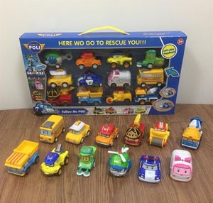 12pcs Set Robocar Poli Korea Toys Robot Poli Amber Roy Geri çekin Oyuncaklar Anime Action Figür Oyuncaklar Çocuklar İçin Hediyeler Y20091924R7584531