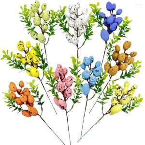 Dekorativa blommor påskägg grenar konstgjorda blommor bukett för dekorationer 2024 kvist dekoration leveranser skum