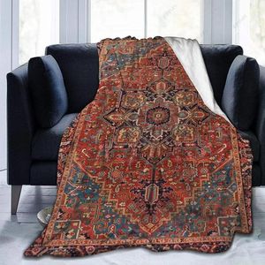 Filtar antika kurdiska nordväst persiska matta filt stam vintage flanell fleece för barn tonåringar vuxna mjuka mysiga varm fuzzy