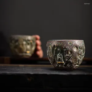 Tazze tè tazza fatta a mano Dunhuang Master personale vintage single ceramica set box regalo regalo cerimoniale