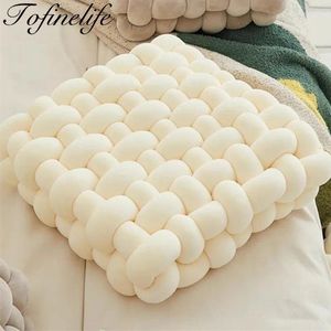 Pillow High Quality Solid Color Handwoven Plush Square Sofa Ins Braided For Bedroom Decoration Bed Throw Pillows