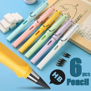 Pencils 6 Pcs Unlimited Eternal new Pencil No Ink Write Fountain Nosharp Pen Pencil for Writing Art Sketch Painting Stationery Pencil