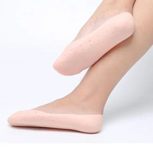 2 PCS Silicone Silicone Gel Sock Pé Cuidado Pés Protetor Alívio Alívio da Crachada Hidrato Hidrato De Dead Skin Remoção Inserir Almofadas