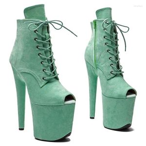 Dance Shoes Fashion Sexy Model Shows Suede Upper 20CM/8Inch Women's Platform Party High Heels Pole Boots 432