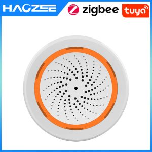 コードTuya Zigbeeスマートサイレンアラーム90dbサウンドライトホームセキュリティアラームTuya Zigbee Hubで動作する