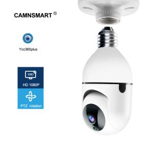 Kameralar 1080p WiFi Kamera E27 Ampul YCC365Plus Mini PTZ HD Kızılötesi Gece Görüşü İki Yolcu Talk Bebek Monitörü Ev Güvenliği Akıllı Görünüm