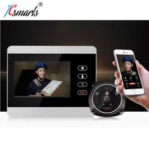 Doorbell Security 2MP WiFi Wireless Digital Peephole Door Viewer 4.0" Screen Home Door Camera Wifi Doorbell IR Infrared Video Talk ihome5