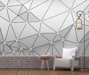 Sfondi astratti geometrici della linea di carta da parati rollio 3d murale per camera da letto per la parete arte pittura in tela di contatto