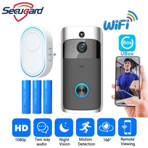 Дверная звонок беспроводной дверной звонок Wi -Fi Camera 1080p HD Добро пожаловать дверь Bell Night Vision Video Intercom Голос Смарт Дом.