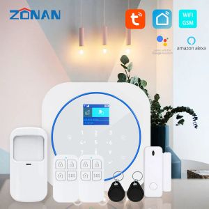 Sistema Zonan G12 Tuya WiFi GSM sem fio Sistema de segurança Sistema de segurança App Controle do aplicativo Smarthome Safety Alarm Kit Trabalho com Alexa Google