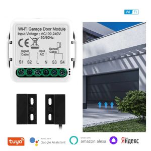 Control Tuya WiFi Garage Door Opener Controller APP Voice Control Smart Garage Door Switch Works with Alexa Google Home Smart Life