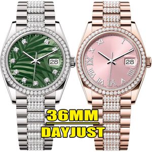 Luxury Watch Designer Uhren hochwertige 36 -mm -Diamant -Uhren -Band Automatische mechanische Bewegung 904L Vollstahlstahl Sapphire wasserdichtes leuchtendes Vintage