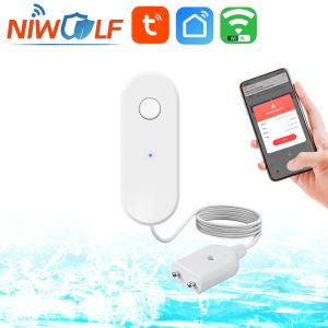 Buty Tuya Wi -Fi czujnik wody Smart Home Water Detector Detektor wycieku wycieku powodziowy alarm bezpieczeństwa