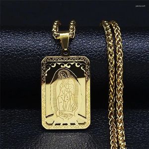 Colares pendentes Hip Hop Virgin Mary Medalha Nossa Senhora de Guadalupe Colar