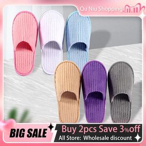 Slippers 1pair Disposable Coral Velvet Winter Warm Thicken Travel Hospitality Home Indoor Guest Soft Footwear One Size