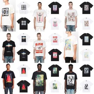 Camisa roxa de alta definição impressa gráfica marca roxa camisetas the Crewneck é uma camiseta de designer solta masculina, feminina e casais são camisetas casuais e versáteis