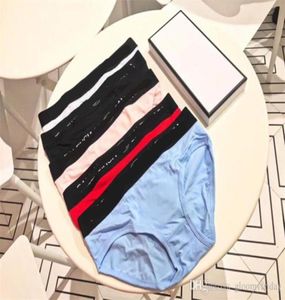 Women Pure Color Panties Letter Print Cotton Roufety Moda Novo Come Cotton Sexy Girl Briefs com Box 5PCS92594421976634