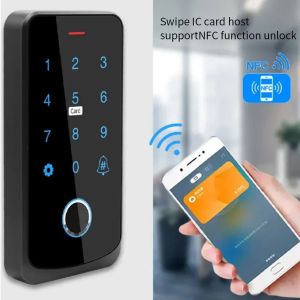 Readers Tuya APP Bluetooth Access Control Keypad Waterproof RFID13.56MHz Biometric Fingerprint Touch Backlight Access Control CardReader