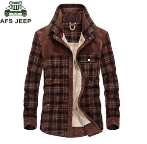 Jaqueta de inverno AFS Homens de lã de lã quente grossa Jaquetas xadrez machos de algodão puro Cashmere Outwear Tamanho M3XL6678434