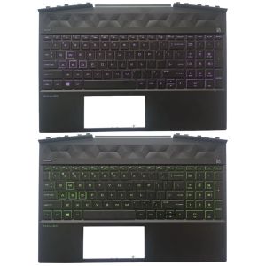 Kort Ny amerikansk bärbar datortangentbord för HP Pavilion 15DK 15TDK TPNC141 med Palmrest Upper Cover Backlight L57596001 L57593001