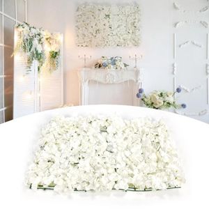 Dekorativa blommor Romantiska vita konstgjorda väggpaneler DIY Silk Blommor Arrangement Dekoration för bröllopsfest scenbakgrund